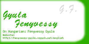 gyula fenyvessy business card